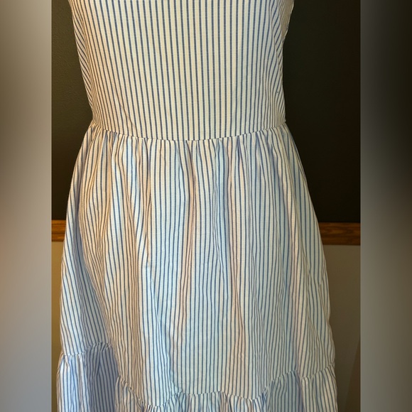 NWT $99 Amalli Talli Catalina Striped Tall Maxi Dress Blue White Sz Small - Picture 5 of 11